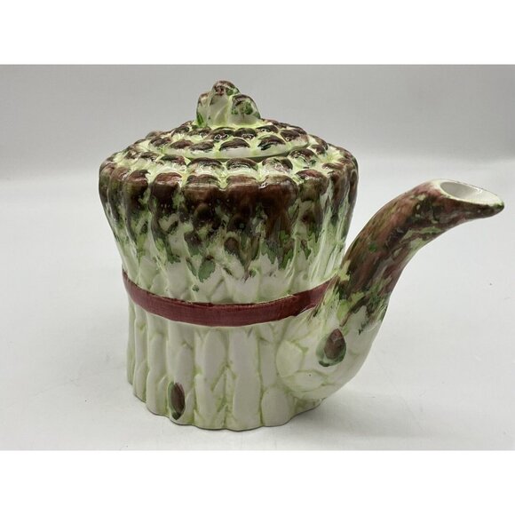 Ceramic Asparagus Vintage Teapot w/ Lid by Seymour Mann Hand Painted Collectible - Picture 7 of 16